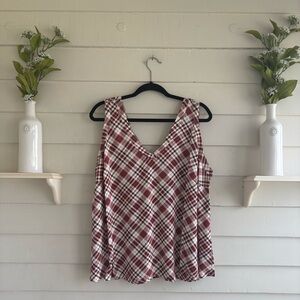 Torrid Challis Tank Ocean Sunset Plaid Women’s Size 2X NWT